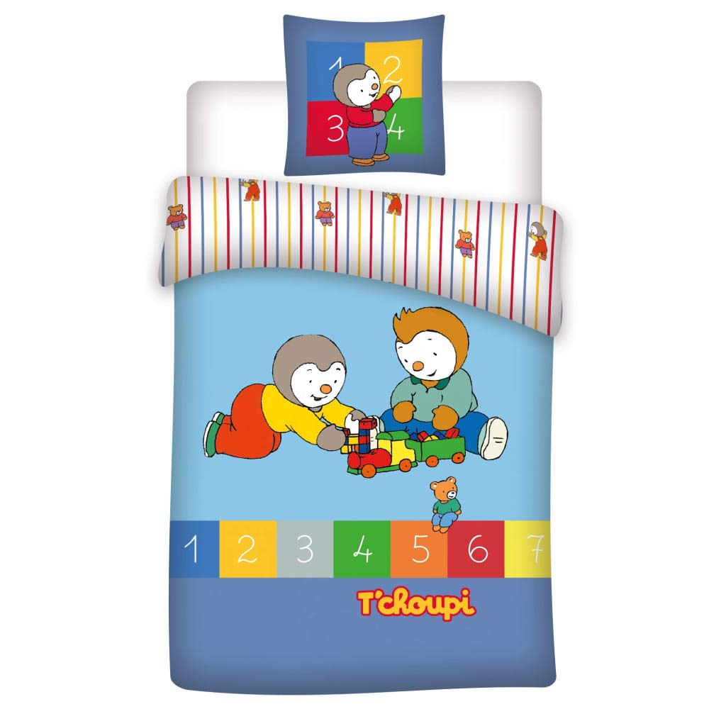 Aymax T'Choupi Kinder Bettwäsche-Set Bettbezug 140x200 + Kissenbezug