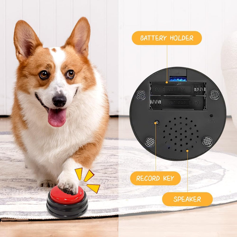 Dhqkqg Buzzer Mit Aufnahmefunktion Hunde, 4 Stück Answer Buzzers Hund, Türklingeln Töpfchenkommunika