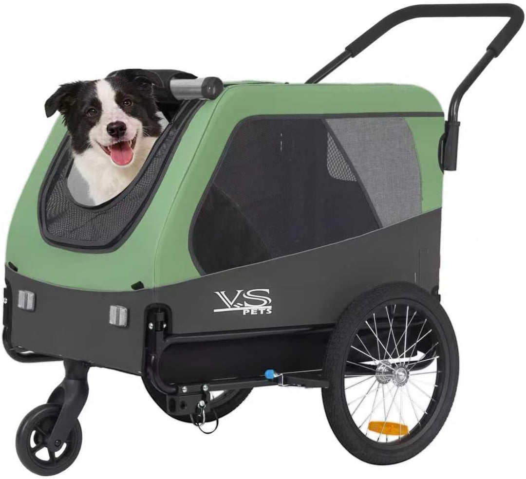 Tiggo VS Pets L Hundeanhänger & Jogger 2-in-1 Hundebuggy, Fahrradanhänger Klappbar,gross ca. 250 Lit