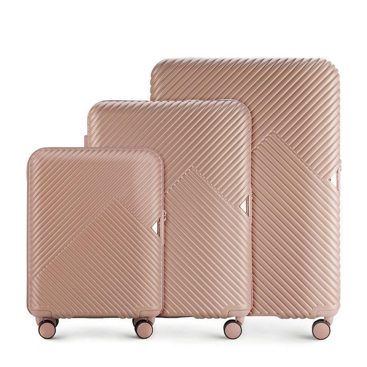 WITTCHEN GL Style Line | Reisekoffer Set 3er Koffer-Set Rollkoffer Trolley Handgepäck Hartschale aus