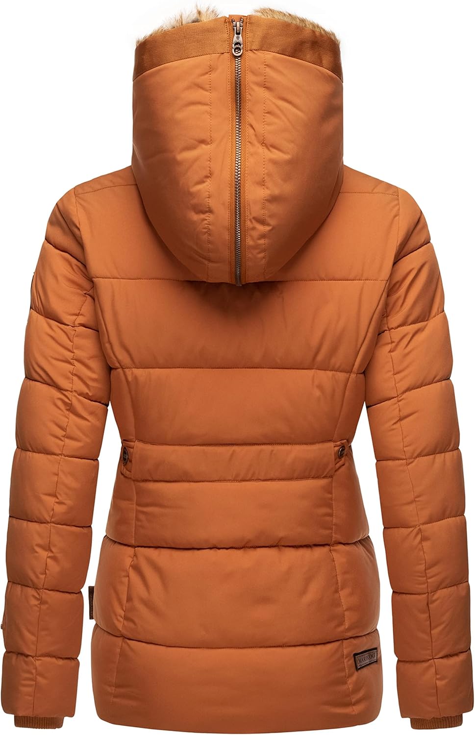 MARIKOO Damen Winterjacke warme Steppjacke mit Kunstfell Innenfutter Nekoo XS-3XL S Rusty Cinnamon,