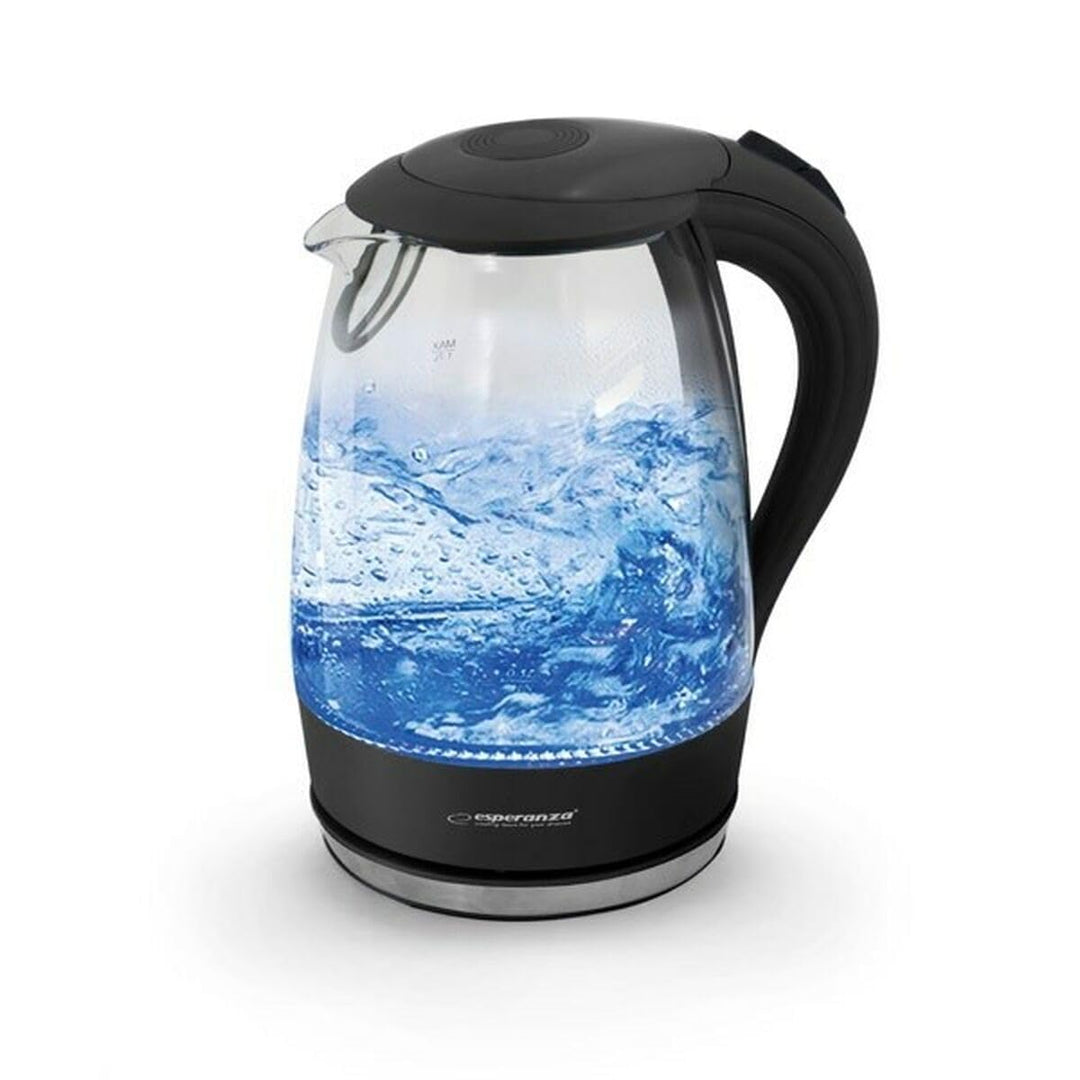 Elektrischer Wasserkocher Salto Angel 1,7L Glas Mit Led-Licht, Schwarz