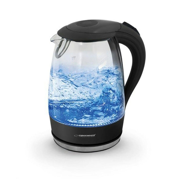 Elektrischer Wasserkocher Salto Angel 1,7L Glas Mit Led-Licht, Schwarz