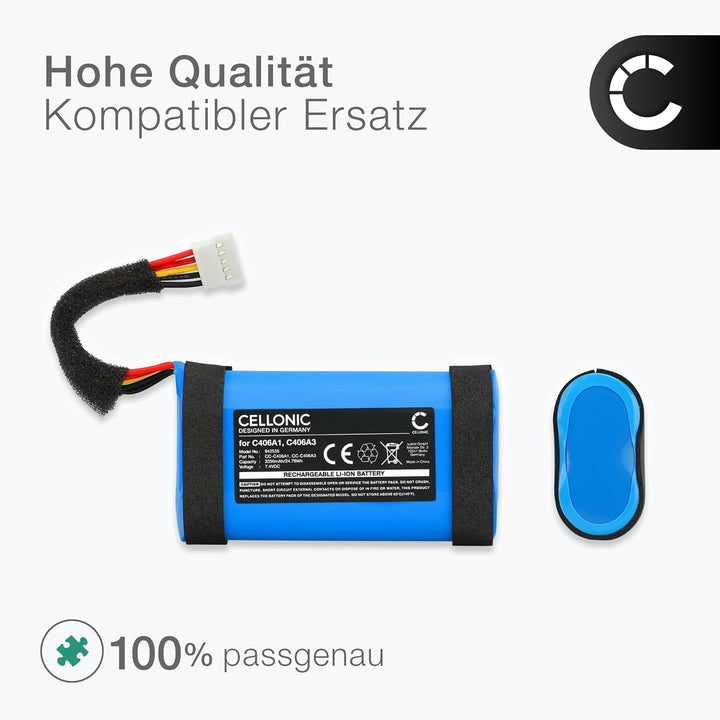 CELLONIC, Lautsprecherakku kompatibel mit Marshall Stockwell II (3350mAh, 7.4V) Ersatzakku C406A3