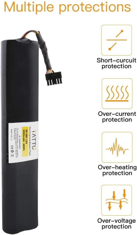 Tattu 12V 4000mAh NI-MH Akku für Neato Botvac D Series D85 D75 Akku und Botvac Series 70e, 75, 80, 8