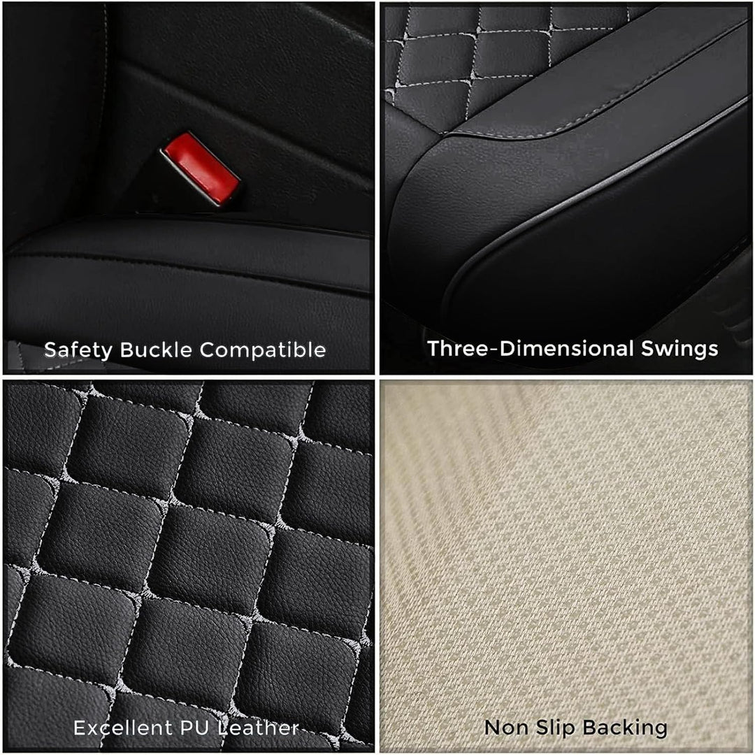 SanQing 2PCS Luxus PU Leder Autositzbezüge Schonbezüge für Vordersitzunterseite, Kompatibel mit 90%