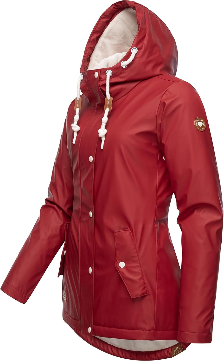 Ragwear Damen Winterjacke Kurze Regenjacke wasserdicht warm gefüttert mit Kapuze Marge XS-6XL S Red2