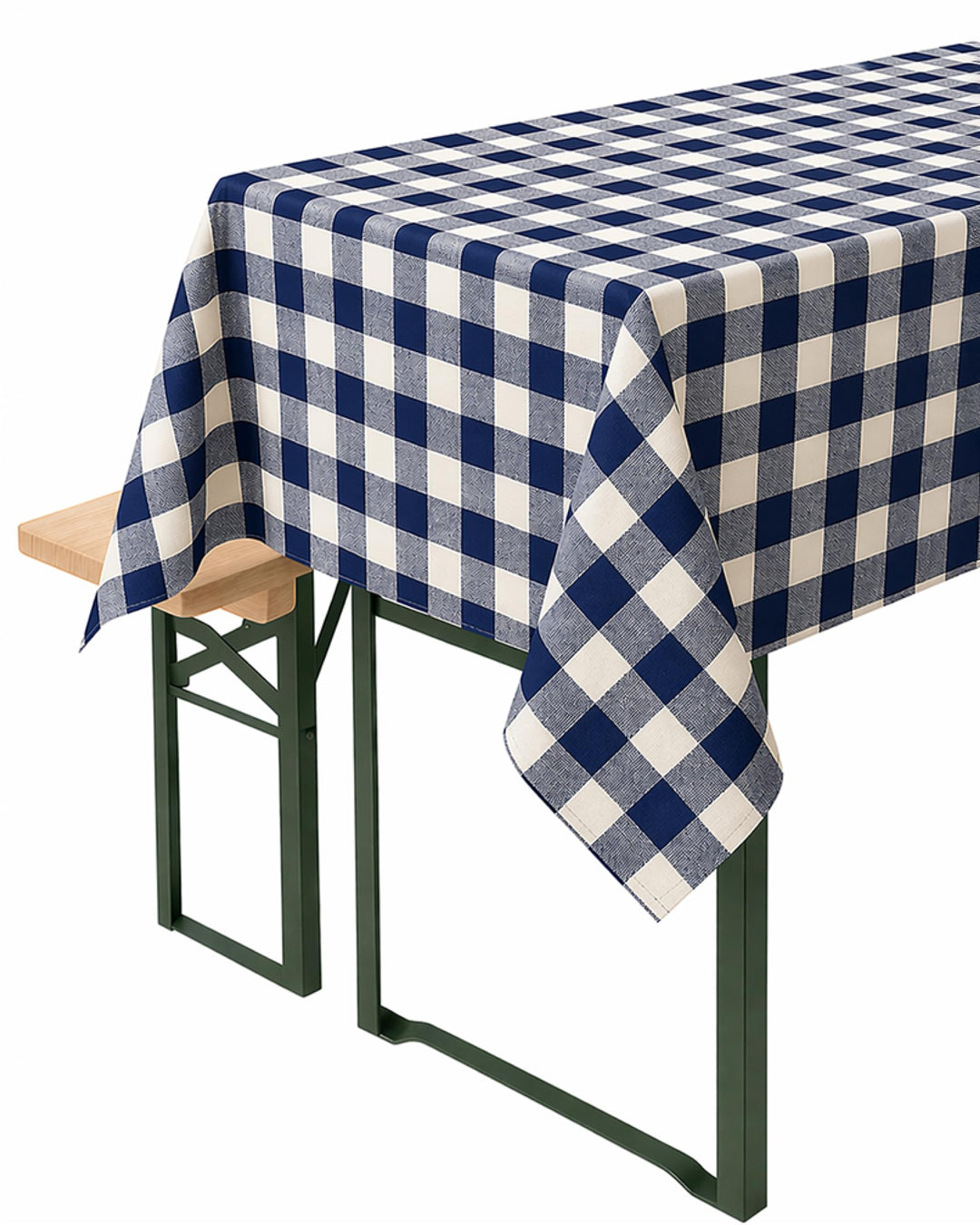 texpot Tischdecke 110 x 170 cm blau-weiss kariert aus Baumwolle 2 cm Karo