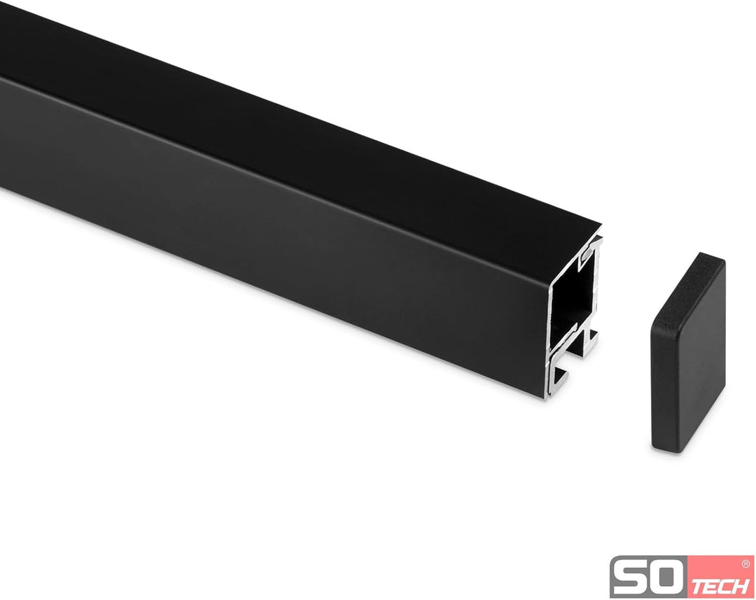 Kesseböhmer Linero style Küchenreling schwarz 1500 x 22 x 29 mm Alu Profilleiste von SOTECH Profille