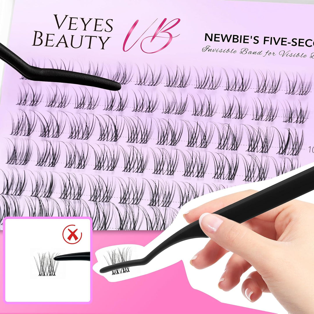 VEYESBEAUTY Wimpern Extensions 5-Sekunden-Wimperncluster Cluster Lashes Fake Lashes Wimpernverlänger