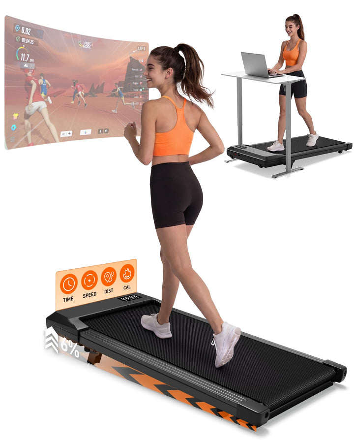 MJWW Raceable Walking Pad mit 6%-9% Steigung, 2.5/3.0 HP Klappbares Laufband für Zuhause & Büro mit