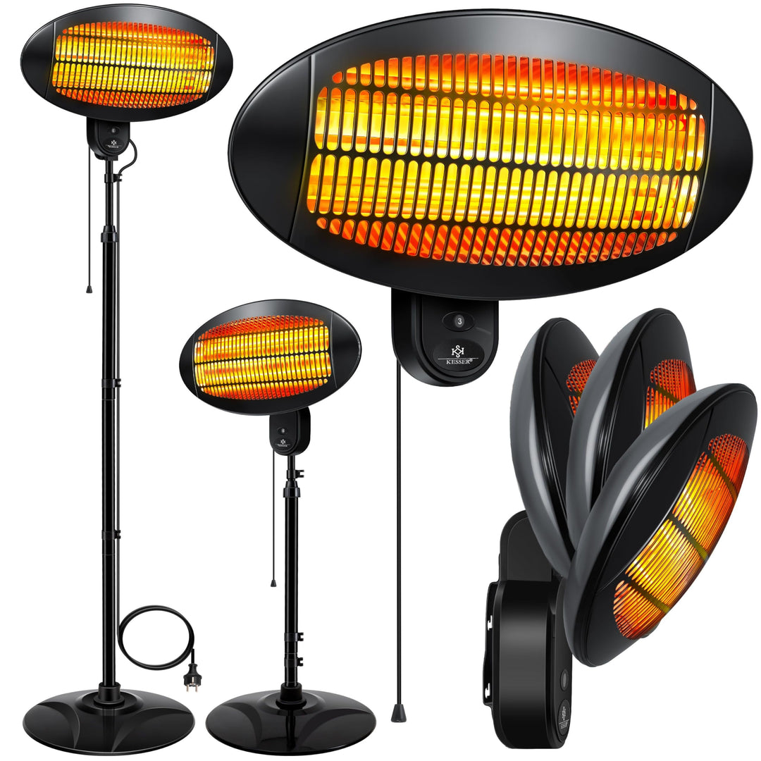 KESSER® Heizstrahler 2000 Watt ✓ Infrarot ✓ Standheizer ✓ Terrassenheizung ✓ Terassen ✓ Strahler ✓ H