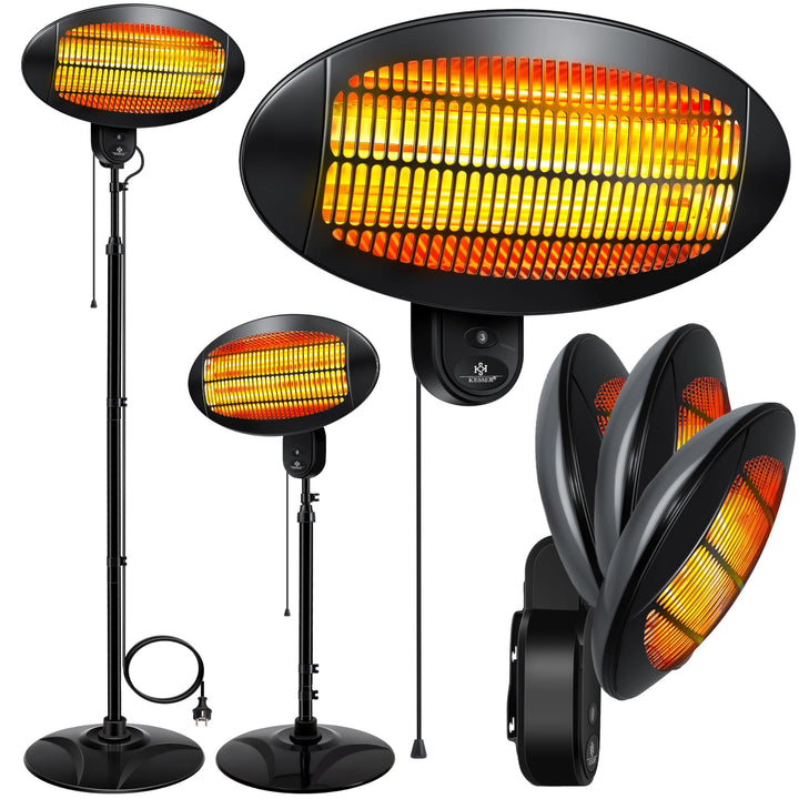 KESSER® Heizstrahler 2000 Watt ✓ Infrarot ✓ Standheizer ✓ Terrassenheizung ✓ Terassen ✓ Strahler ✓ H