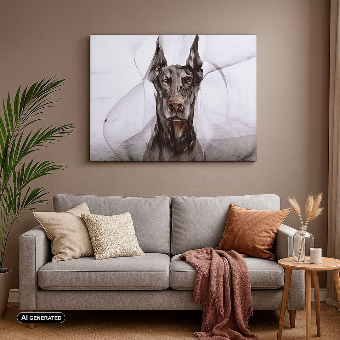 Bilder auf Leinwand Hund Abstraktion Leinwandbild mit Rahmen 70x50cm Wandbilder Dekoration Wohnzimme
