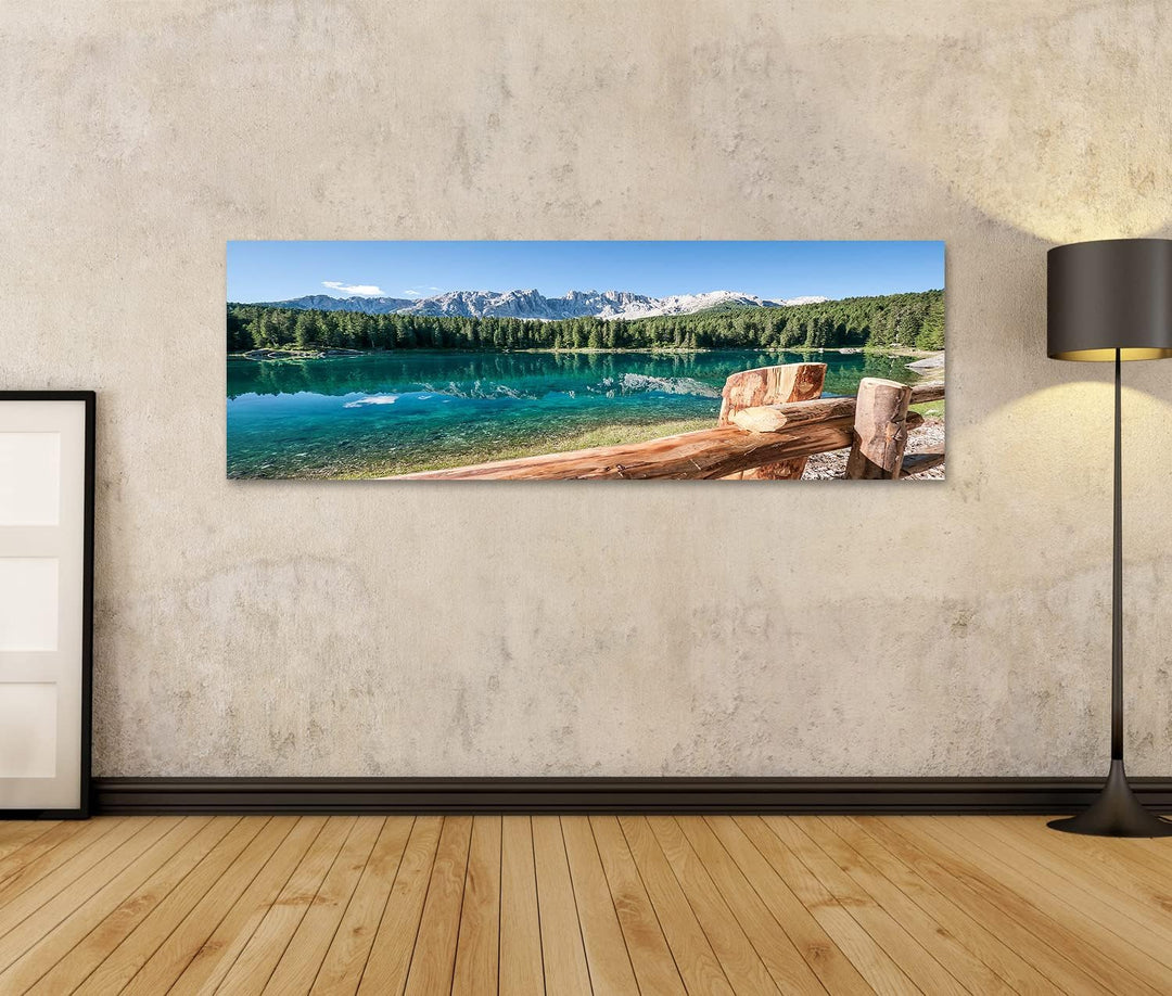 islandburner Bild auf Leinwand Karerlake In Italien Im Hintergrund Die Dolomiten Wandbild Poster Kun