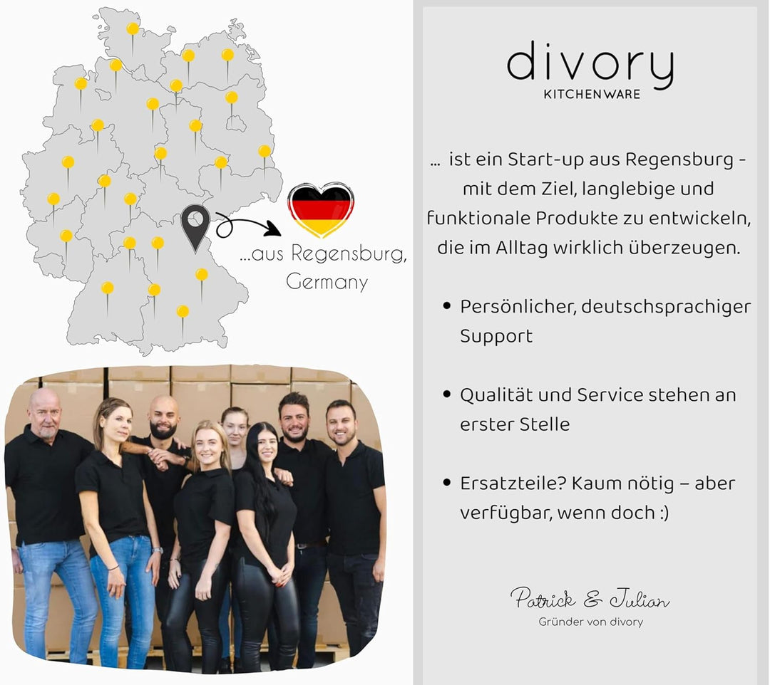 DIVORY Pfanne 24cm I Abnehmbarer Griff, Induktion, beschichtet, Aluminium – Bratpfanne mittel + Pfan