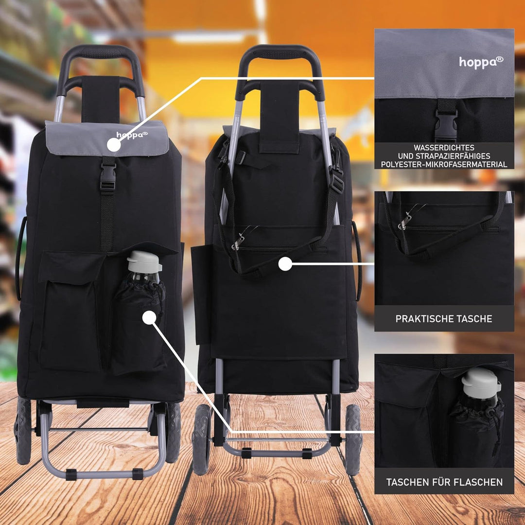 Hoppa Einkaufstrolley, vollständig isoliert, leicht, Modell 2022, mit 2 Rädern, 42 Liter Fassungsver