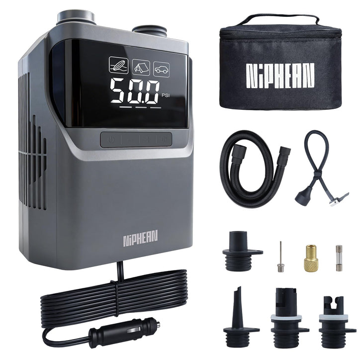 Niphean Elektrische Luftpumpe SUP mit (Extra-Langem) 300cm 12V Kabel, 50PSI SUP Pumpe Elektrisch für