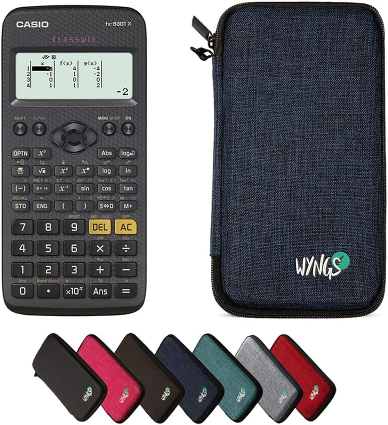 CALCUSO Sparpaket: Casio FX-83GT X technisch-wissenschaftlicher Taschenrechner + WYNGS Schutztasche