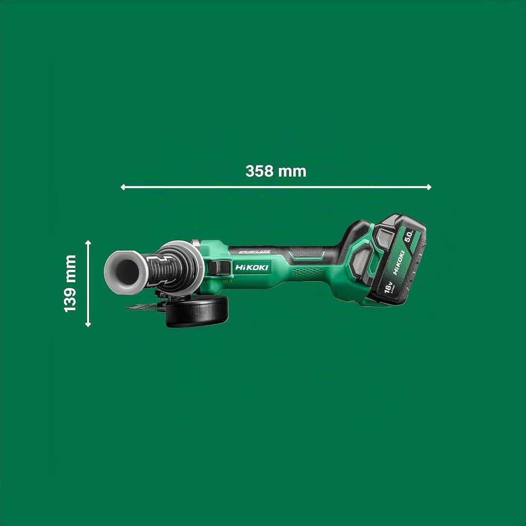 HiKOKI Akku-Winkelschleifer G1813DA (18V, 125mm, Brushless, Soft-Start, Zubehör)