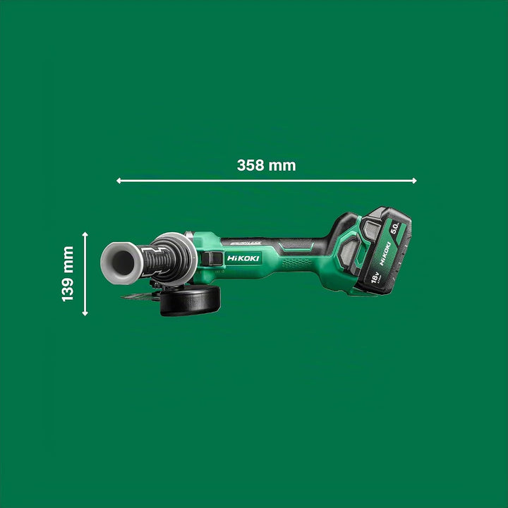 HiKOKI Akku-Winkelschleifer G1813DA (18V, 125mm, Brushless, Soft-Start, Zubehör)