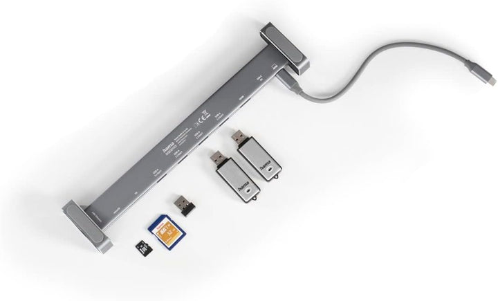Hama USB C Hub 9 Ports Dockingstation mit abnehmbaren Standfüssen (Multiport Adapter 1x HDMI 4K, 4x