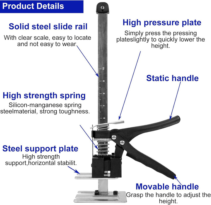 Arbeitssparende Armtürverwendung Plattenheber Schrankheber Klemmplatten-Nivelliersystem 529lb/240kg