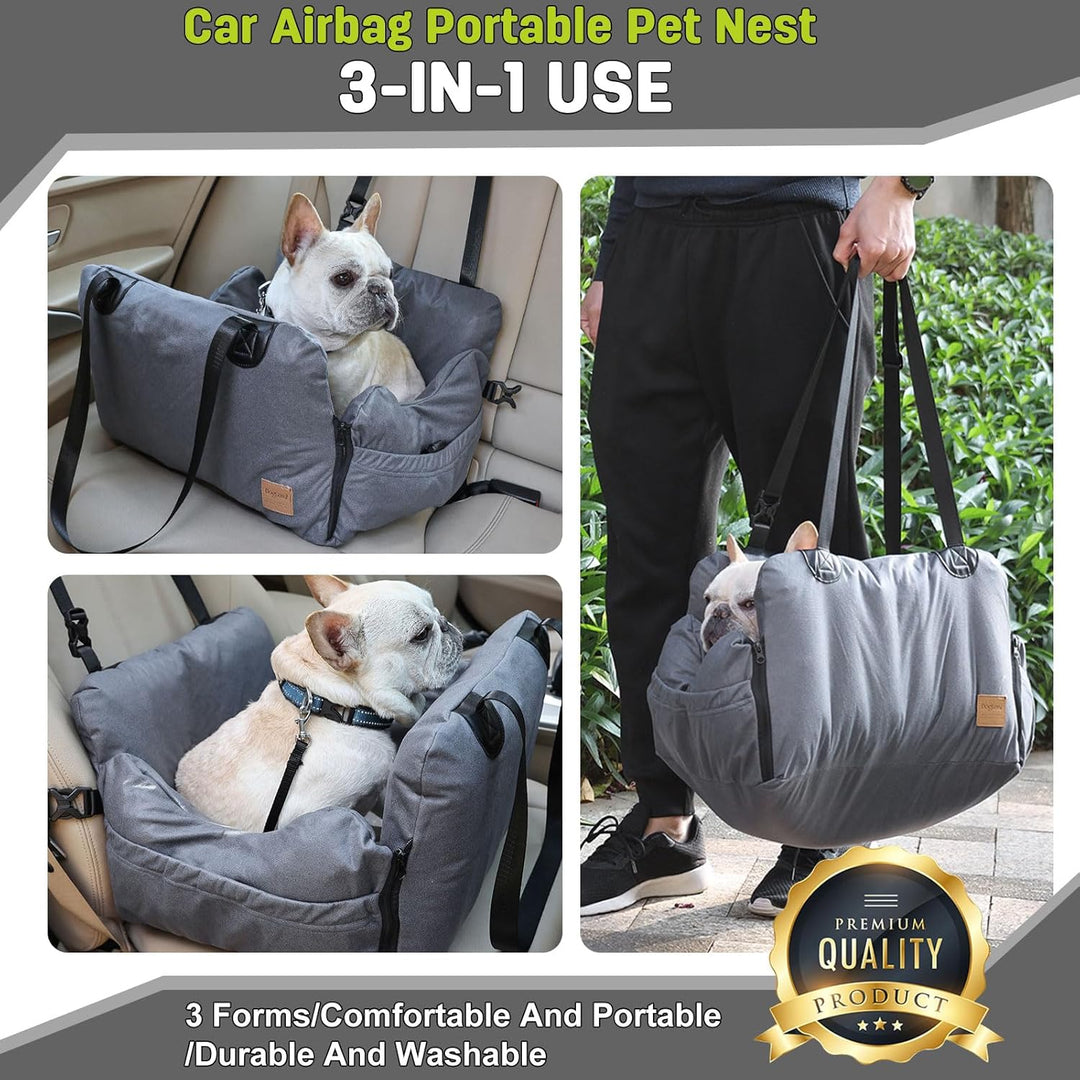 PETCUTE 3-in-1 Hund Autositz,Waschbare Hundesitz kleine und mittlere Hunde mit Clip-on-Sicherheitsle