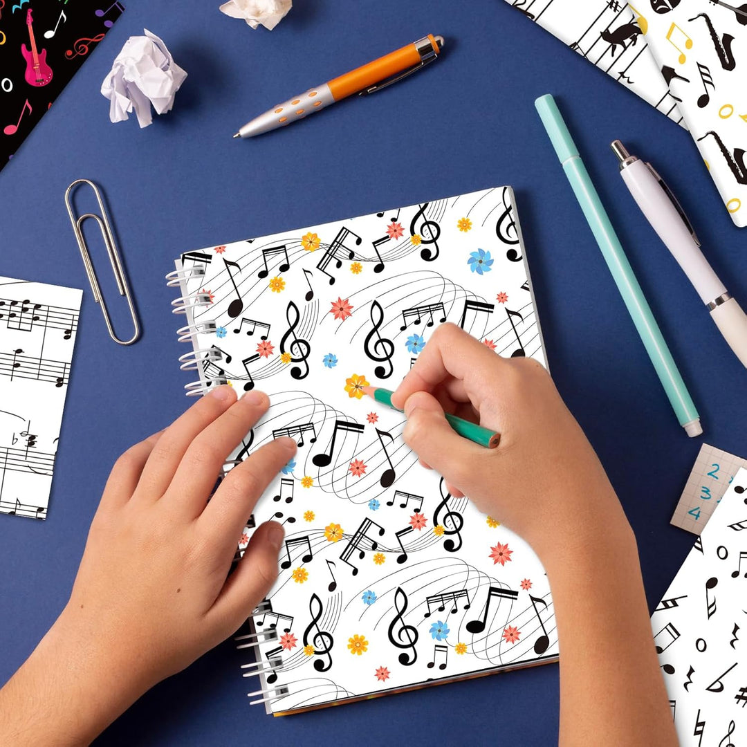 Scrapbook-Papier mit Musiknoten, 24 Blatt, Musik-Thema, doppelseitig, dekoratives Bastelpapier für K