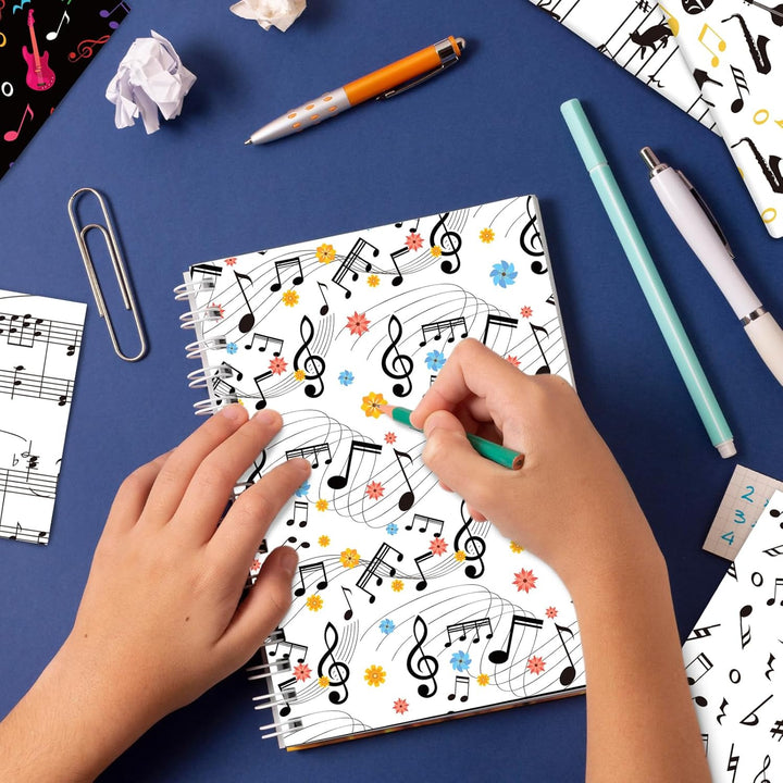 Scrapbook-Papier mit Musiknoten, 24 Blatt, Musik-Thema, doppelseitig, dekoratives Bastelpapier für K