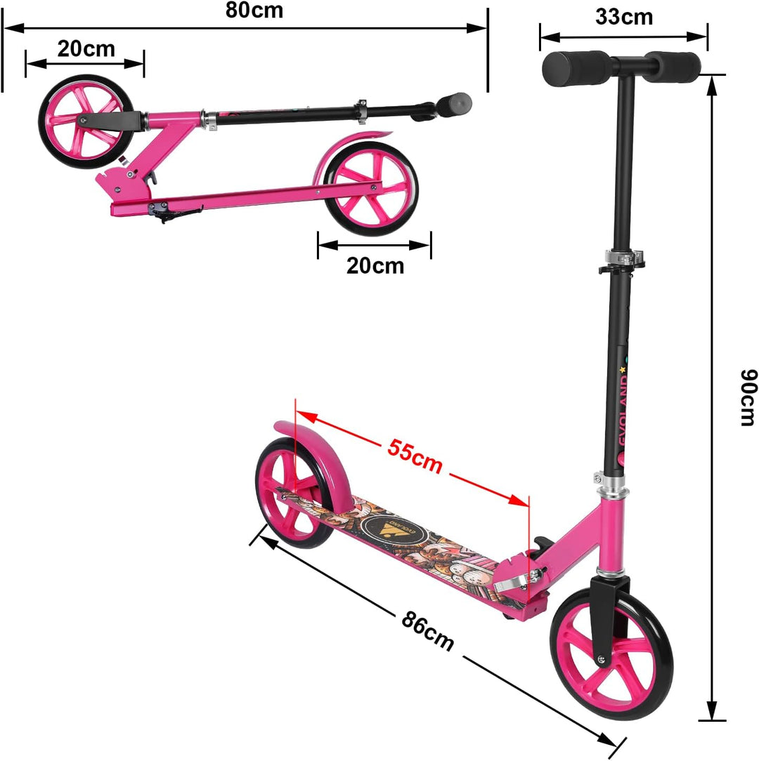 Roller Kinder Scooter, Wheel Scooter, Faltbarer Kinderroller für Kinder ab 5 Jahren, höhenverstellba