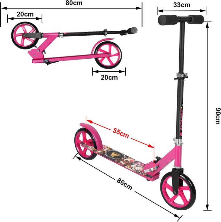 Roller Kinder Scooter, Wheel Scooter, Faltbarer Kinderroller für Kinder ab 5 Jahren, höhenverstellba