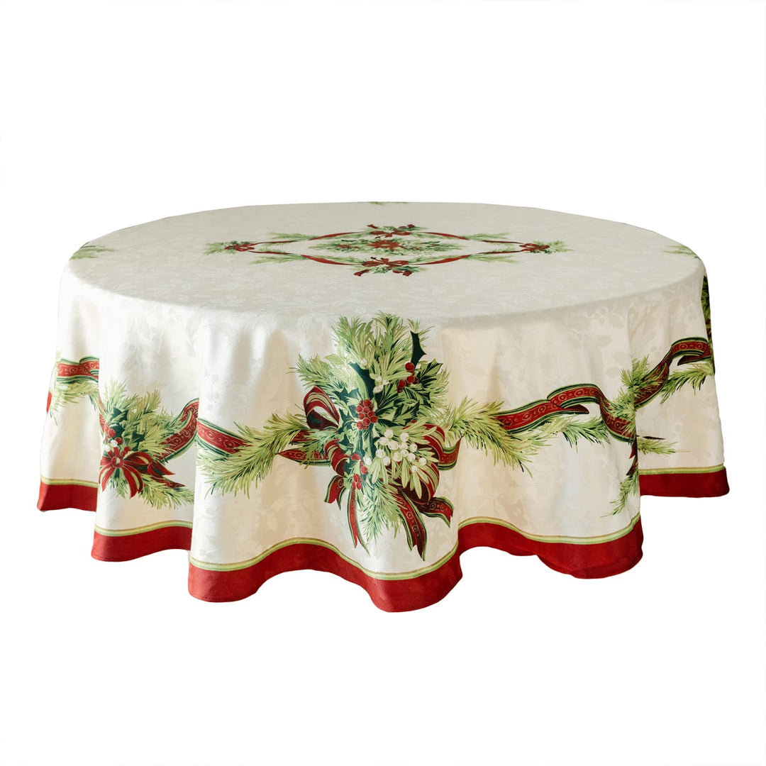 Benson Mills Tischdecke mit Weihnachtsbändern, Bedruckt, für Winter, Urlaub und Weihnachten (177,8 c