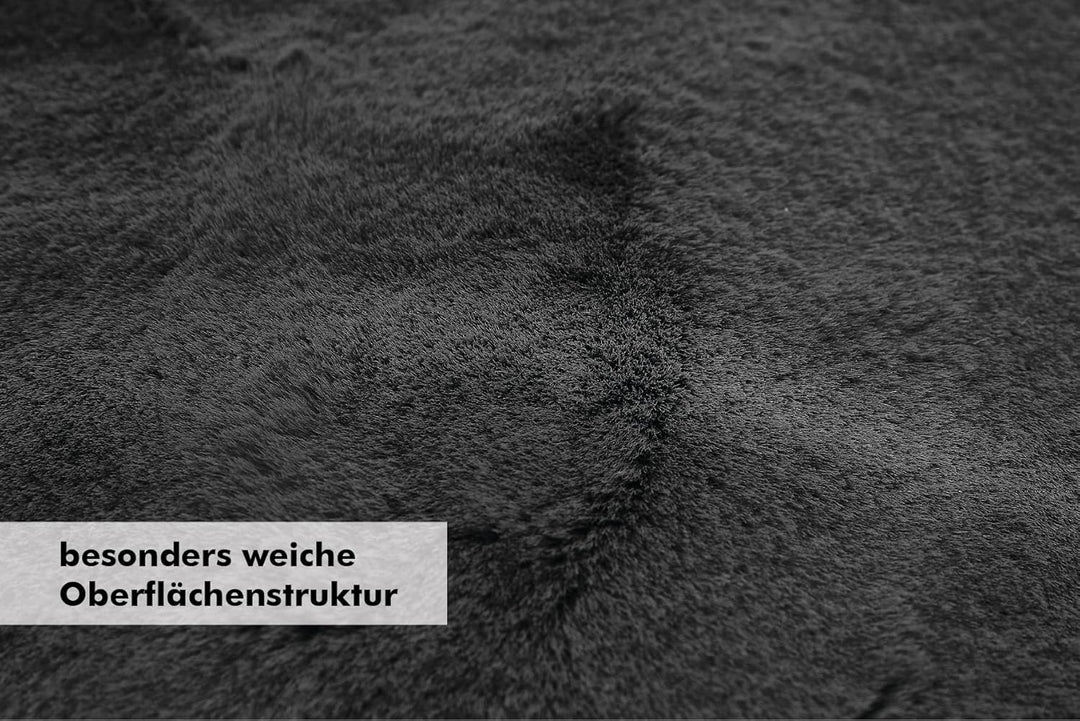 andiamo Kunstfell Novara Teppich Schlafzimmer - flauschiger Teppich zur Verwendung als Bettvorleger