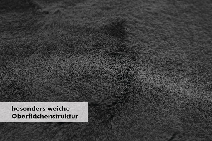 andiamo Kunstfell Novara Teppich Schlafzimmer - flauschiger Teppich zur Verwendung als Bettvorleger
