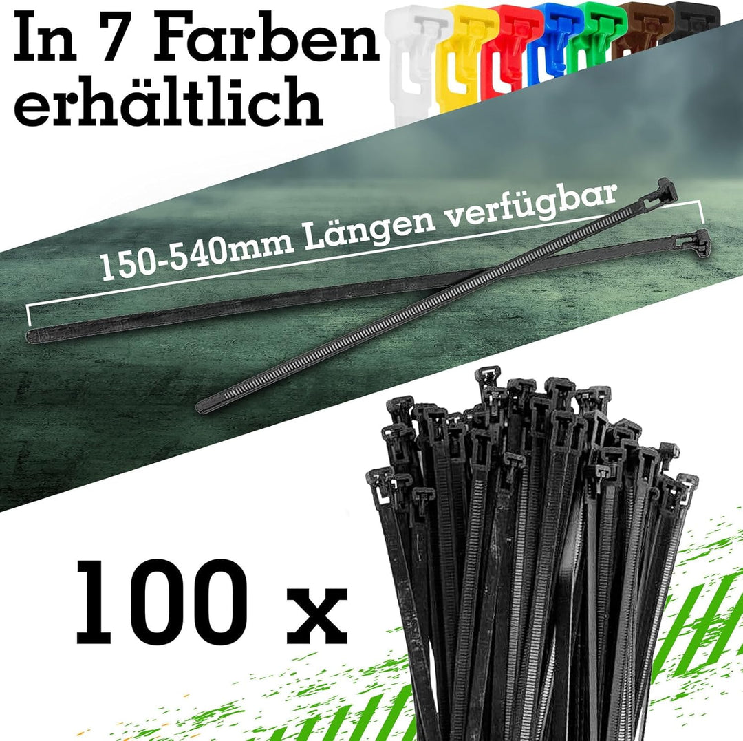 Safetytex Kabelbinder 7,6mm UV-beständig Polyamid 6.6 wiederlösbar wiederverwendbar wiederverschlies