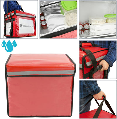 CityBAG - Isothermer Beutel 44 x 39 x 34 cm rot für Grillabende und Lieferung von Lebensmittelbestel