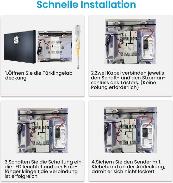 Funksignal Weiterleitung Batteriebetrieben, Funk Türklingel | Nur für Türklingelsysteme mit normaler