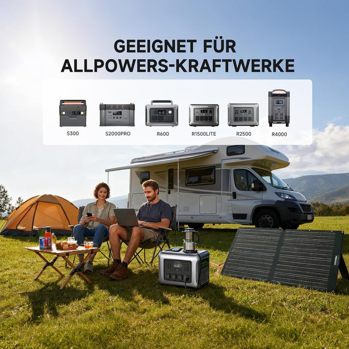 ALLPOWERS 100W Solar Panel SE100, IP68 Faltbares Solarpanel, 25% Wirkungsgrad Monokristalline Solarm
