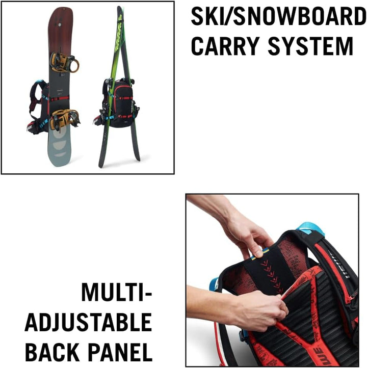 USWE Pow, Ski und Snowboard Rucksack mit Rückenprotektor, für Damen und Herren Pow 16l Weiss, Pow 16