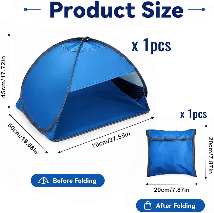 Strandmuschel Pop Up Mini Hundezelt Outdoor Dog Tent | 70x50x45cm: Sonnenschutz Kleiner Kopf, Hunde