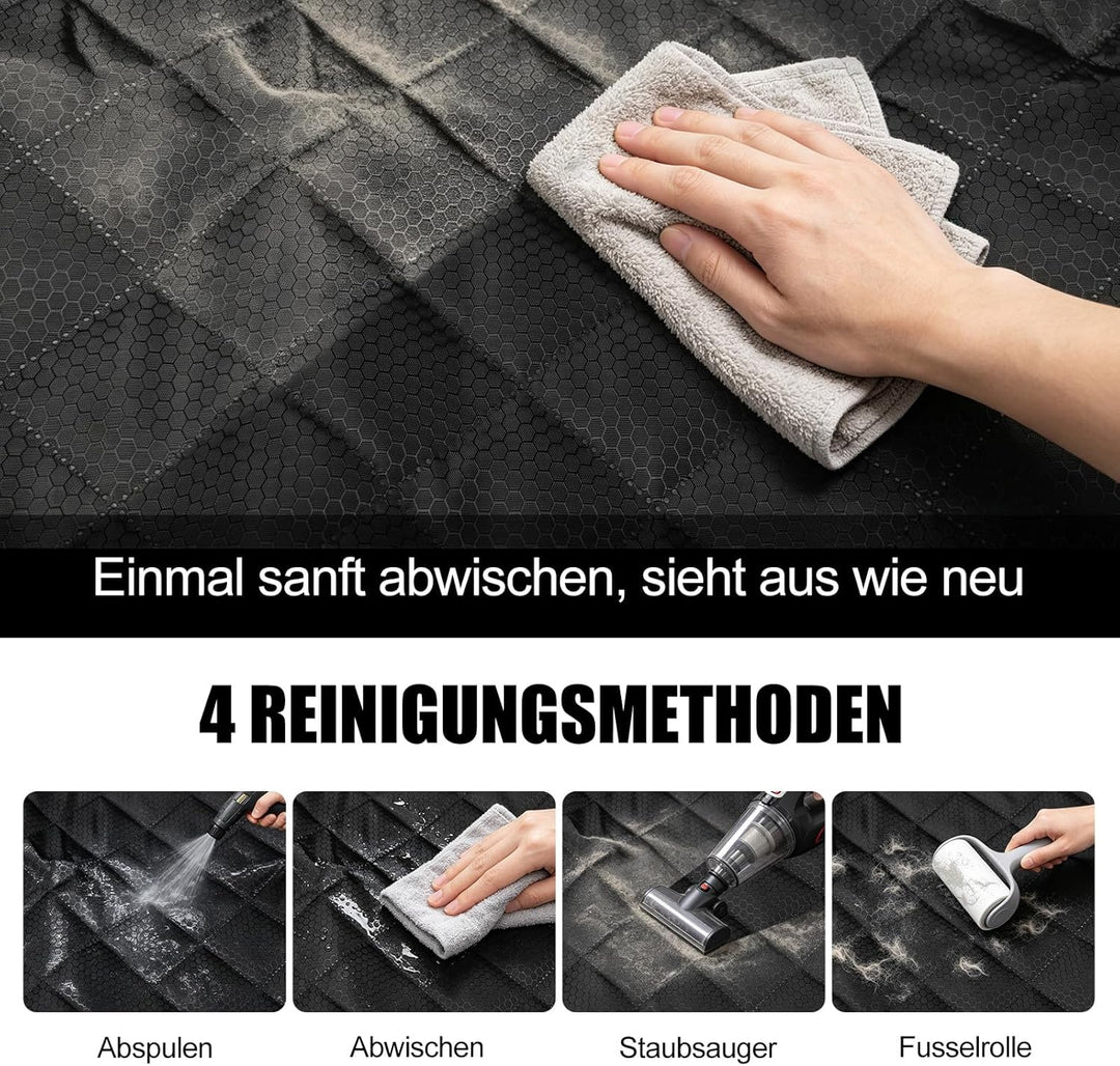 Schwarz Hunde-Autositzbezug für Rücksitz, Haustierfreundlich und wasserdicht, Kratzfeste und Wassera