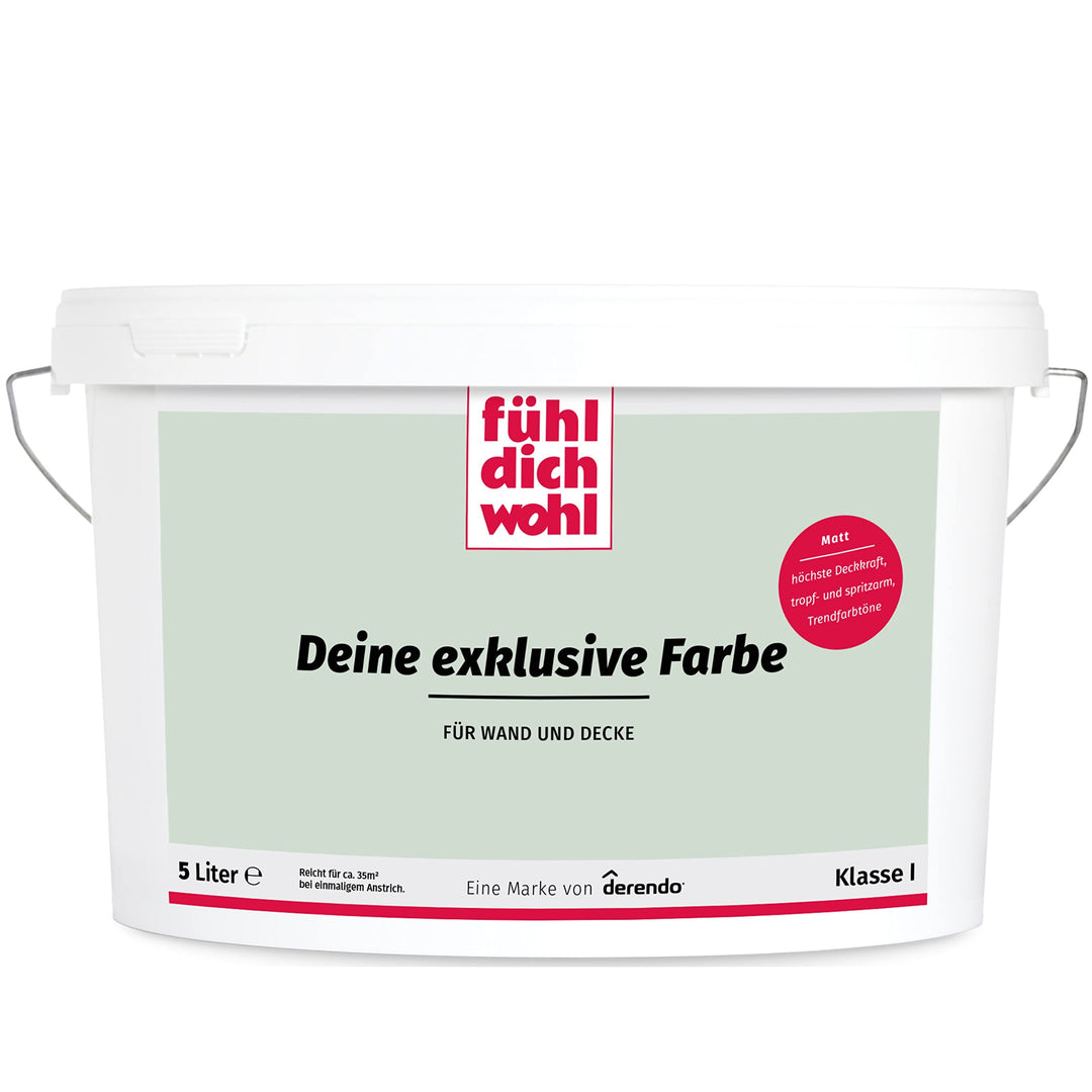 derendo Fühl Dich Wohl Deine Farbe pastell, matte Wandfarbe pastell, hohe Deckkraft, verschiedene Pa