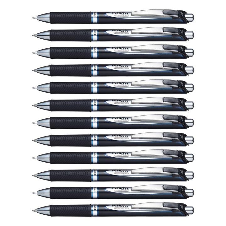 Pentel BLP77-CX EnerGel Xm Dokument mit Druckmechanik Wasserfeste, 12 Stück, blau 12 blau, 12 blau