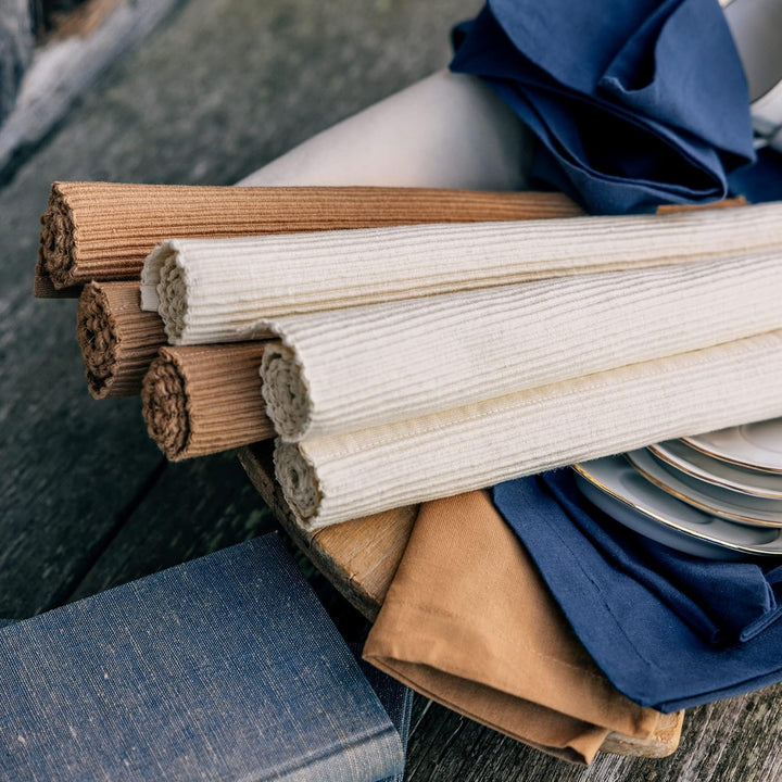 LINUM Robert 4er-Set Stoffservietten 45x45 cm, 100% Baumwolle, Maschinenwaschbar, Alttürkis, Alttürk