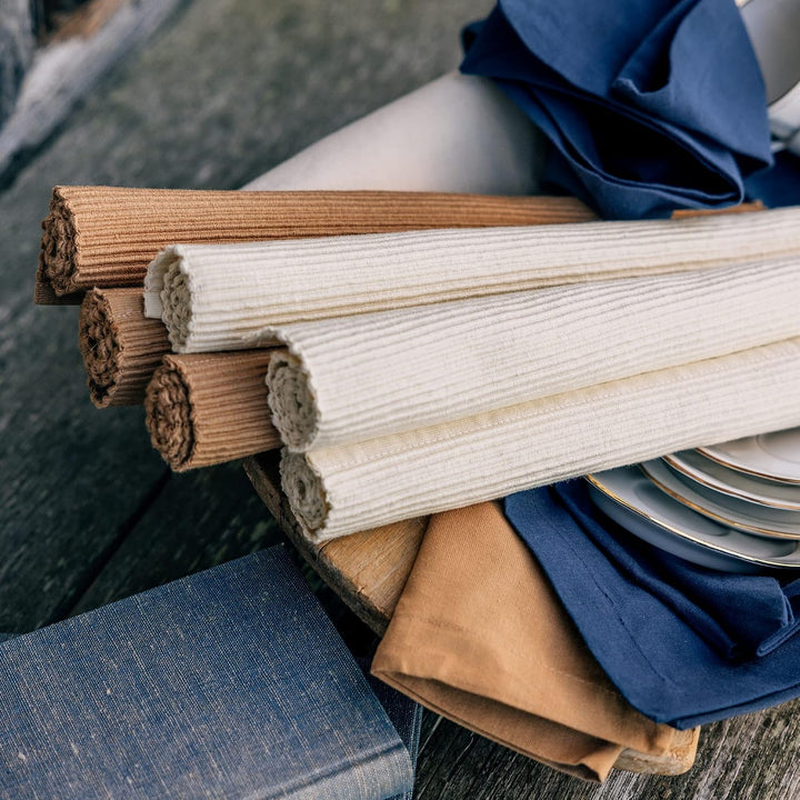 LINUM Robert 4er-Set Stoffservietten 45x45 cm, 100% Baumwolle, Maschinenwaschbar, Alttürkis, Alttürk