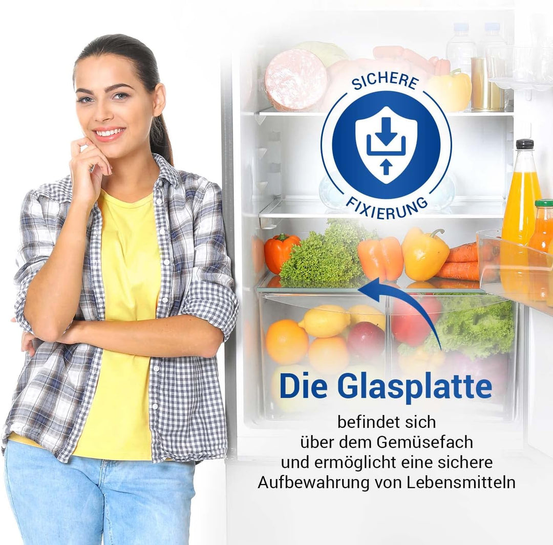 VIOKS Kühlschrank Glas 476x195mm Ersatz für Zanussi 224906410/2 & Electrolux Gemüsefach Einlage, Gla