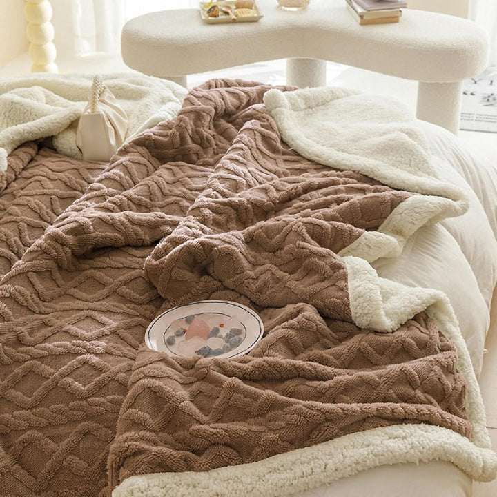 Kuscheldecke Flauschig 150x200, Braun Dicke Warme Sofadecke Wohndecke kuschelig für Herbst und Winte
