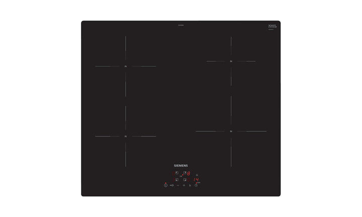 Siemens EU611BEB6E iQ100, Induktionskochfeld, 60 cm, Schwarz, Rahmenlos aufliegend, TouchControl, po
