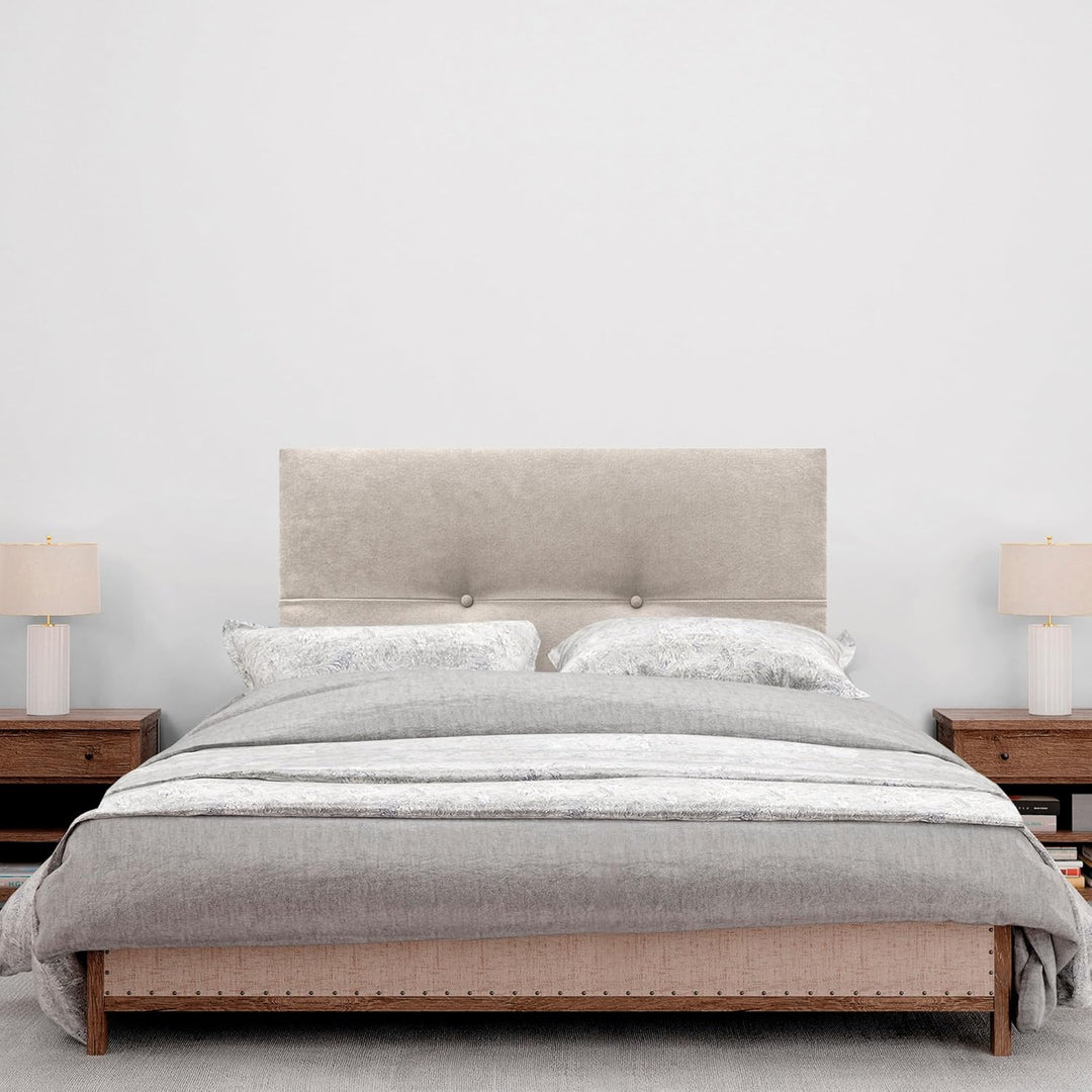 DHOME Kopfteil aus Kunstleder oder Stoff AQUALINE Pro Kopfteil Polsterkopfteil Luxusbett (Stoff Beig